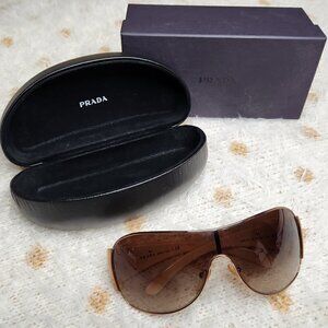 Prada Wraparound Sunglasses SPR 57L ZVA-6S1 120 3N, Authentic